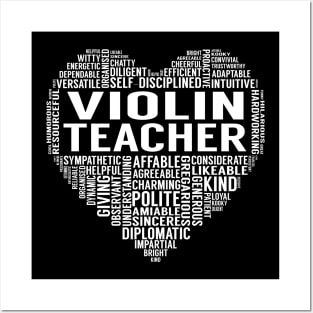 Violin Teacher Heart Posters and Art